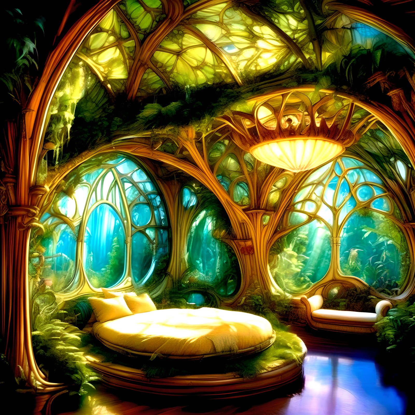 Beautiful fantastical fantasy fairy bedroom, By vincent call...