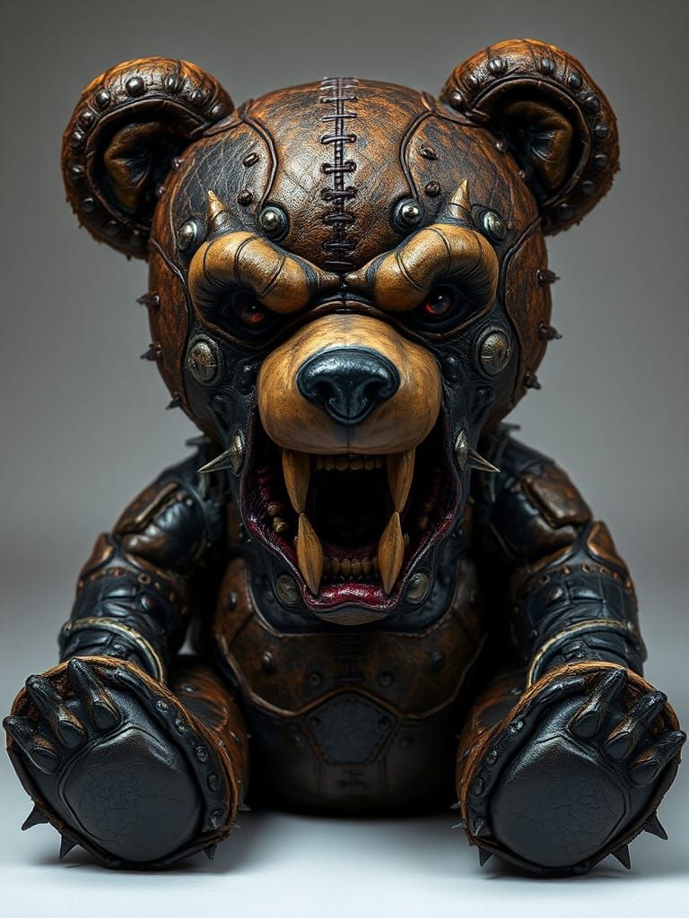 Grotesque Biomechanical Teddy Bear: A Cenobite Nightmare
