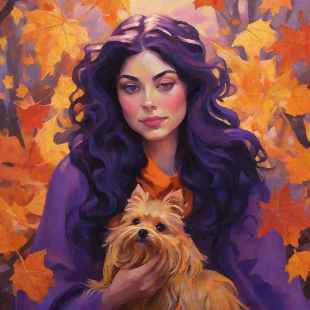 Young Witch Casting Spell in Fauvist Portrait