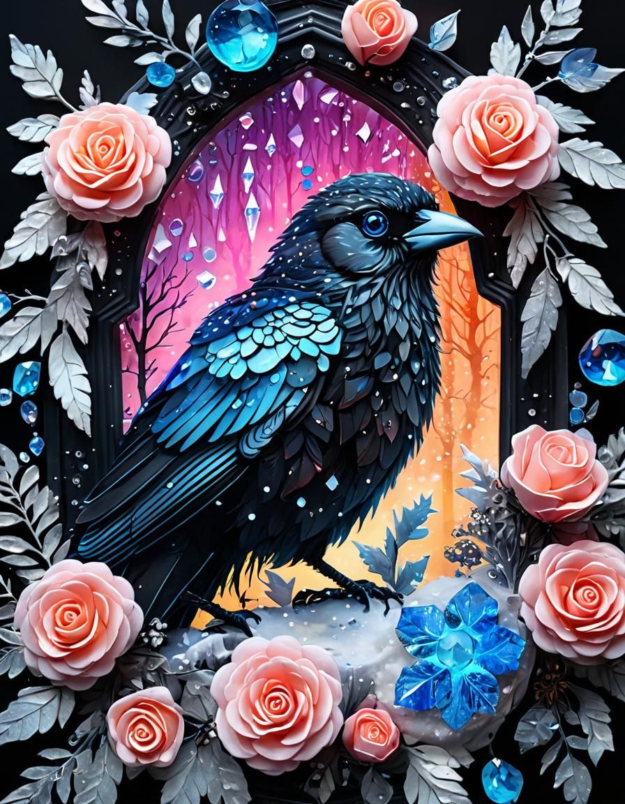 Holographic Crystal Geode in Neon UV Light