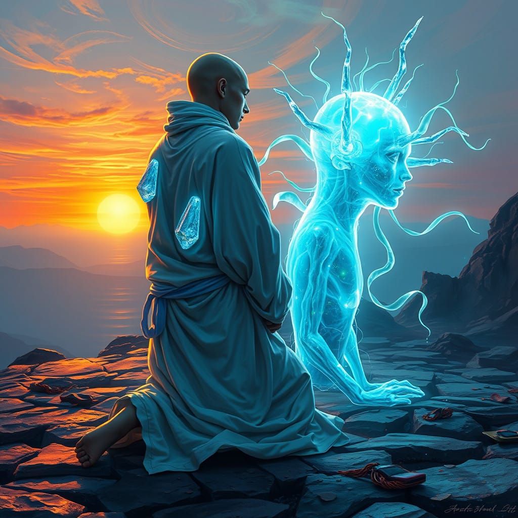 Futuristic Dreamer in a Kaleidoscope of Colors