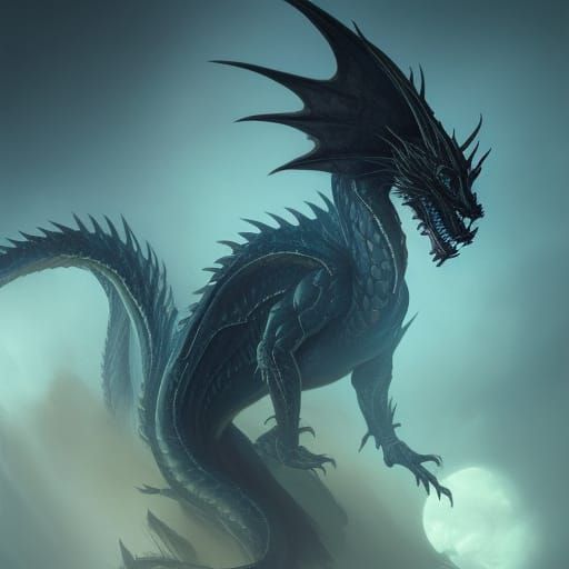 Spectacular Ghost Dragon in Dark Fantasy Style
