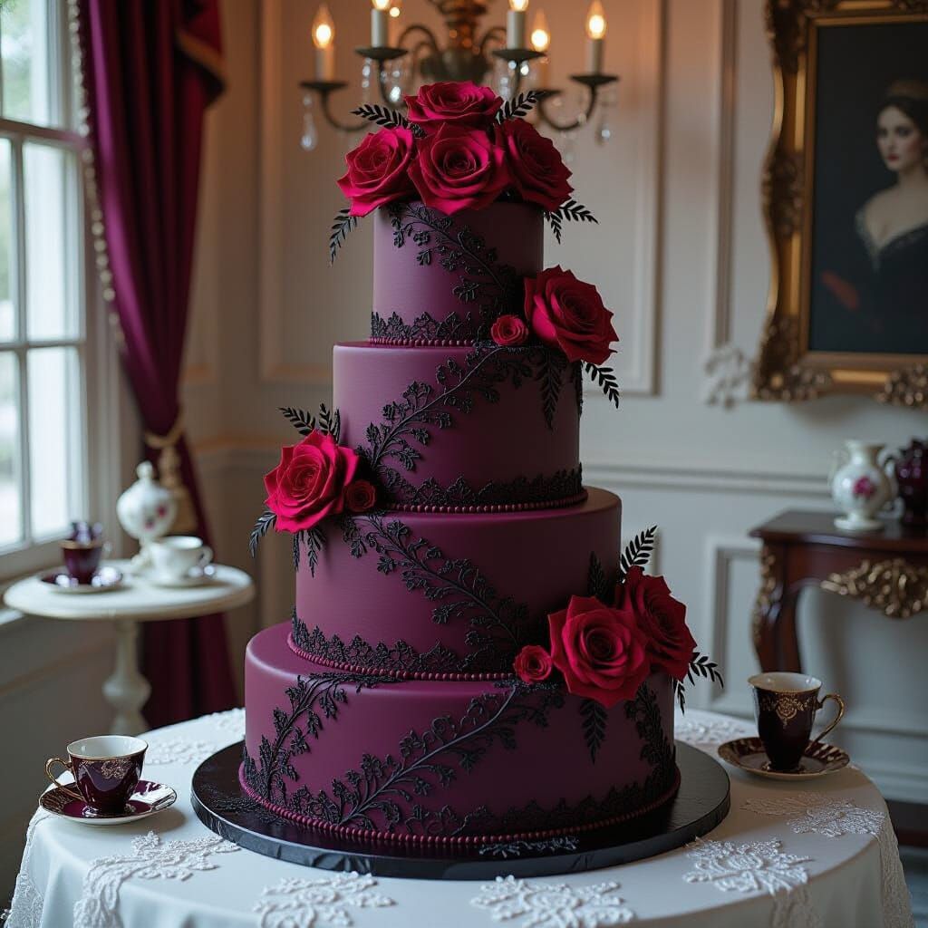 Gothic Cakes and Enchanted Pastries in Dark Tones