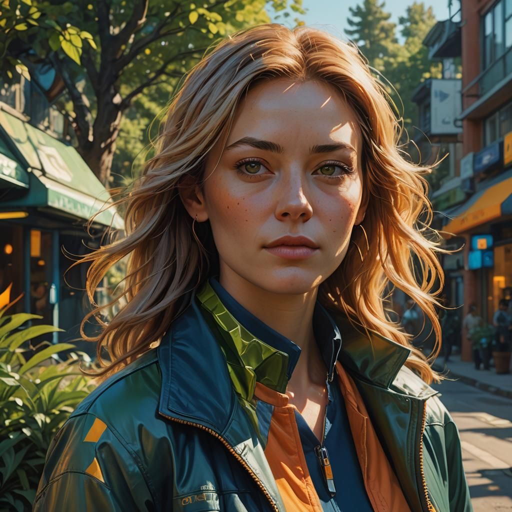 Modern Woman Portrait in Detailed Matte Painting Style