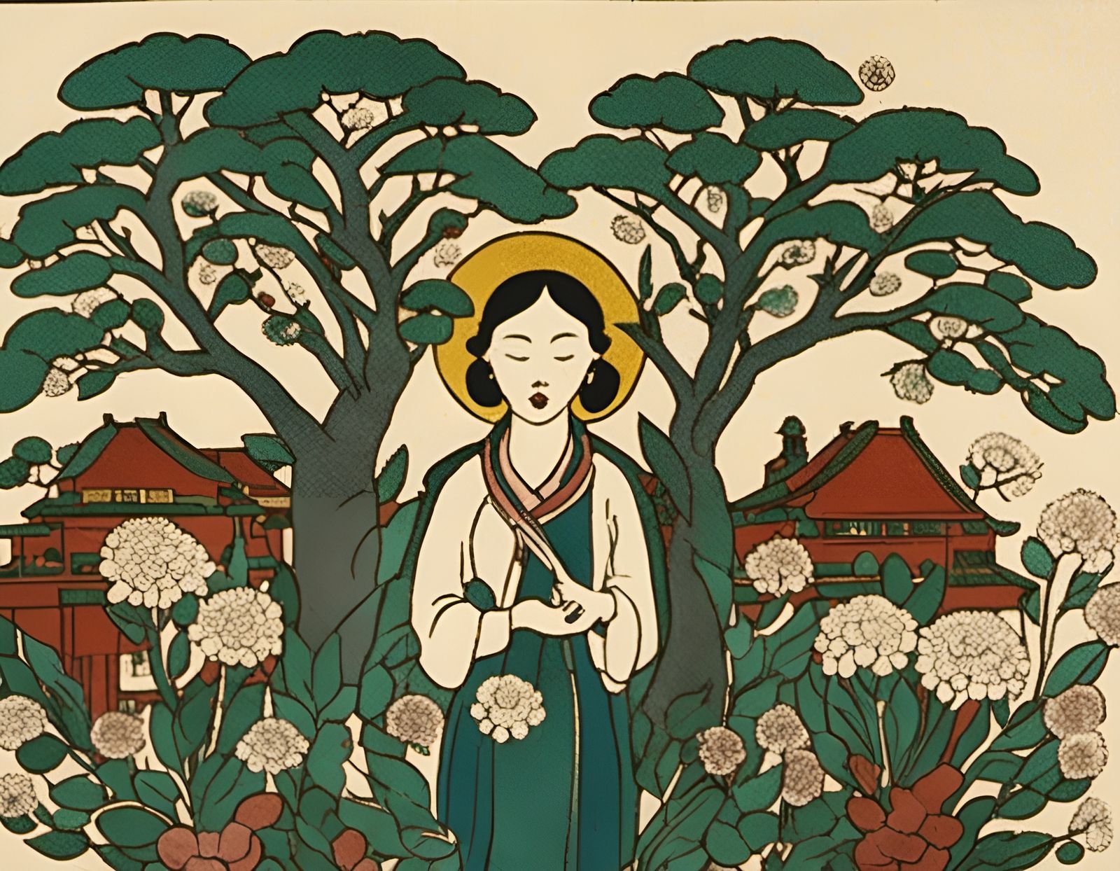 Colorful Folk Art Painting