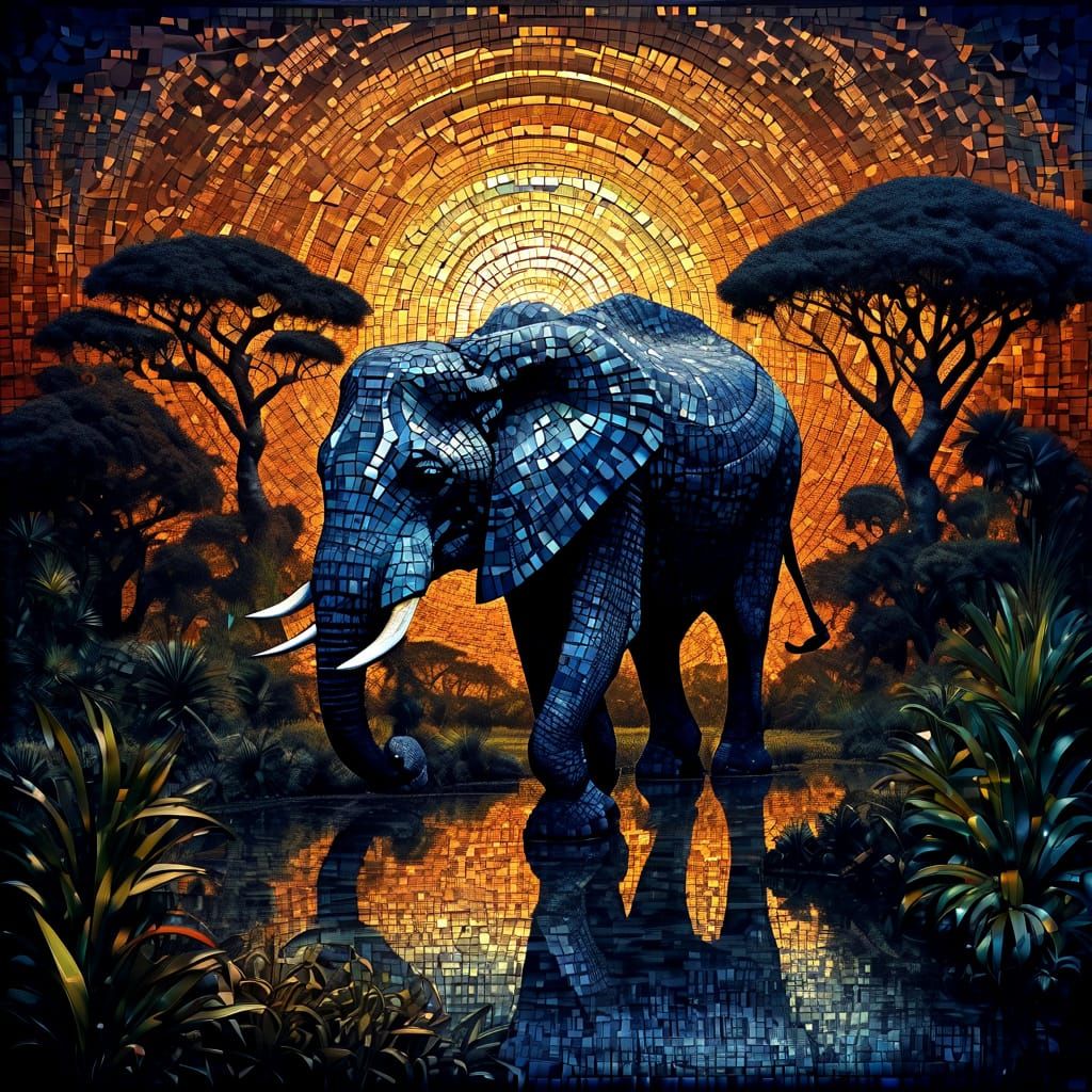 Afrofuturistic Mystic Mosaic in Savannah Detail