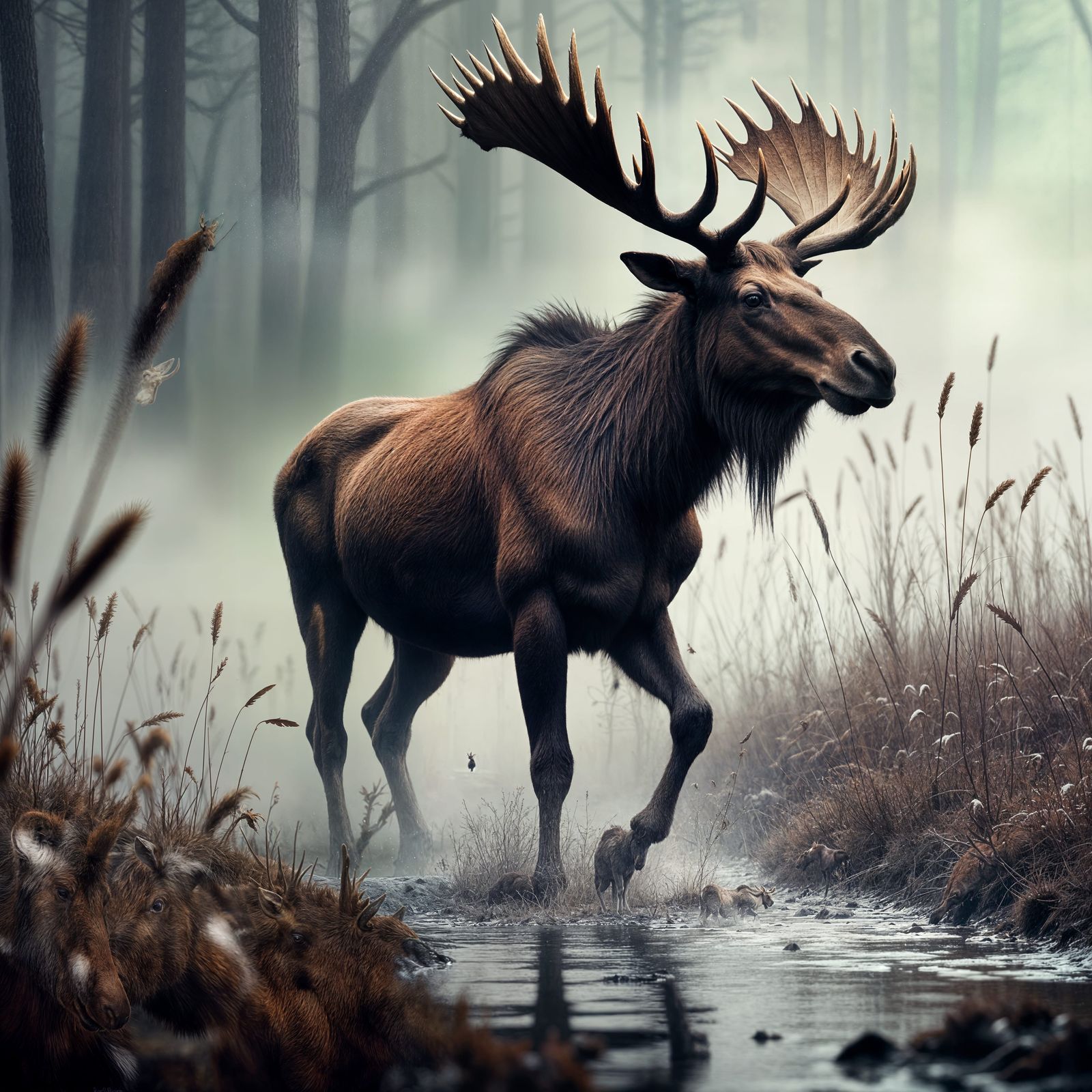 Majestic Moose in a Bold Summer Attire