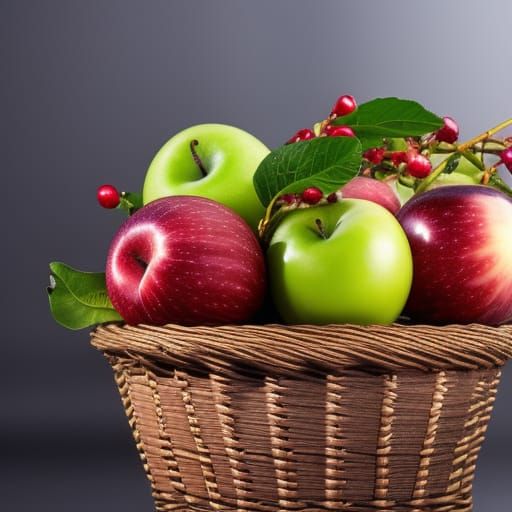 Detailed Fruit Basket Still Life Photo