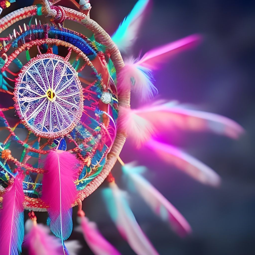 Magical Dreamcatcher in Hipster Bedroom, Dreamlike View