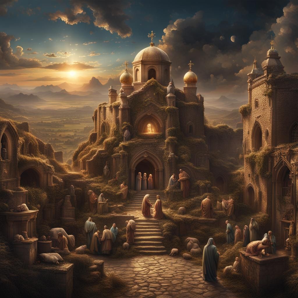 Epic Digital Painting of Baby Jesus