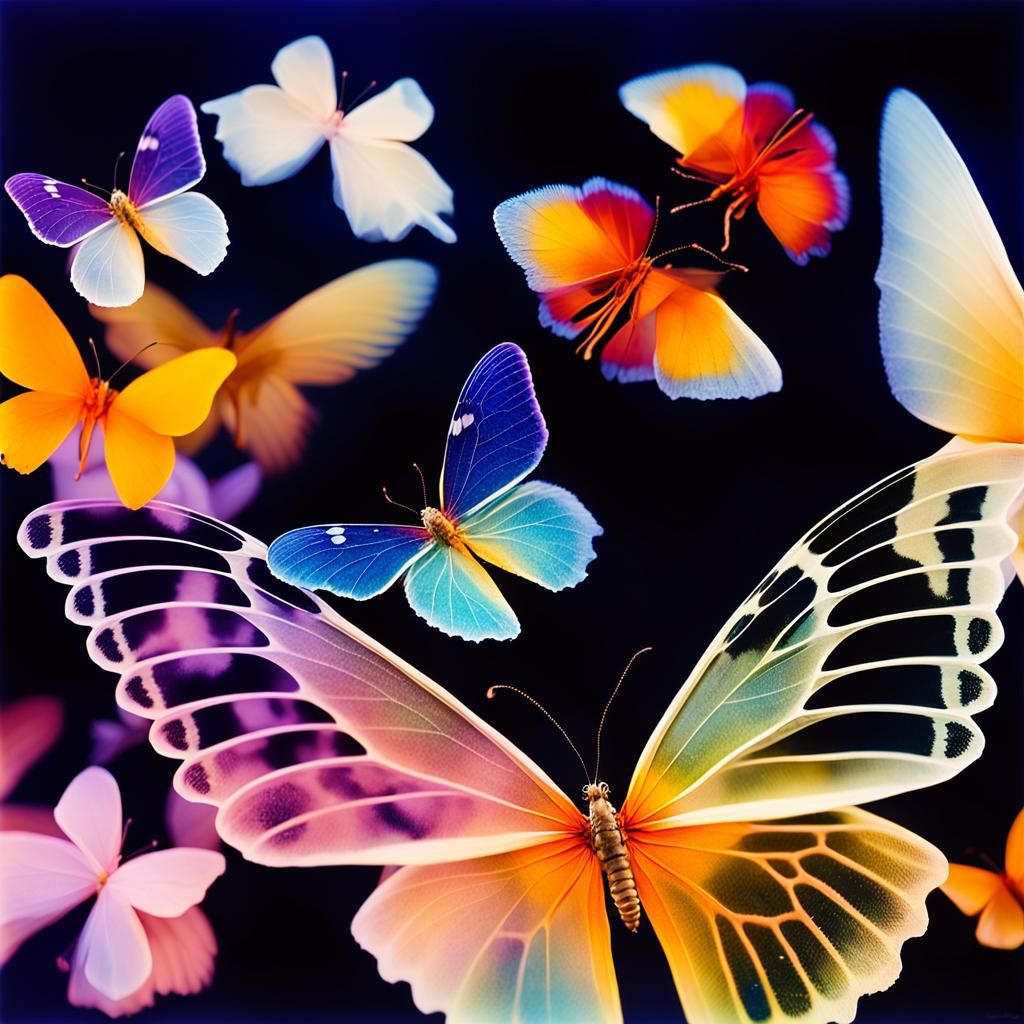 Macro Flowers and Butterfly Wings in Cibachrome Style