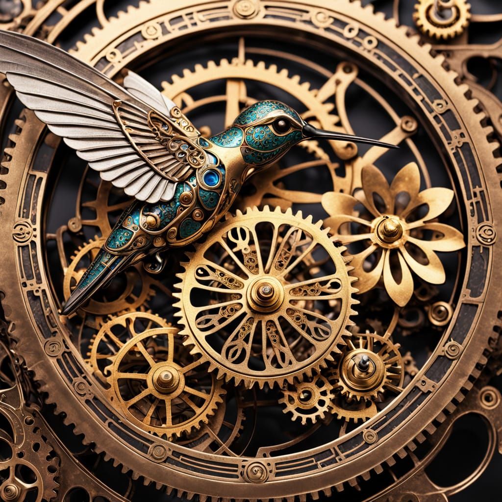 Steampunk Hummingbird in Macro Photography