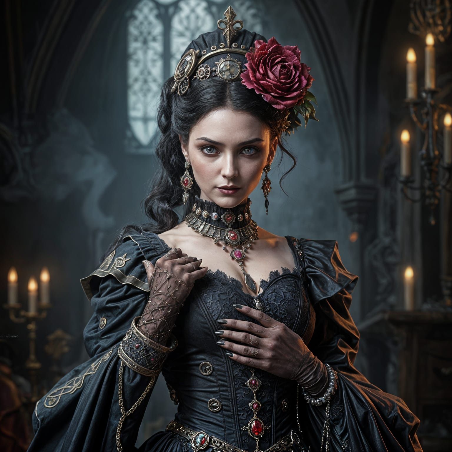 Steampunk Vampire Princess in Gothic Luxury