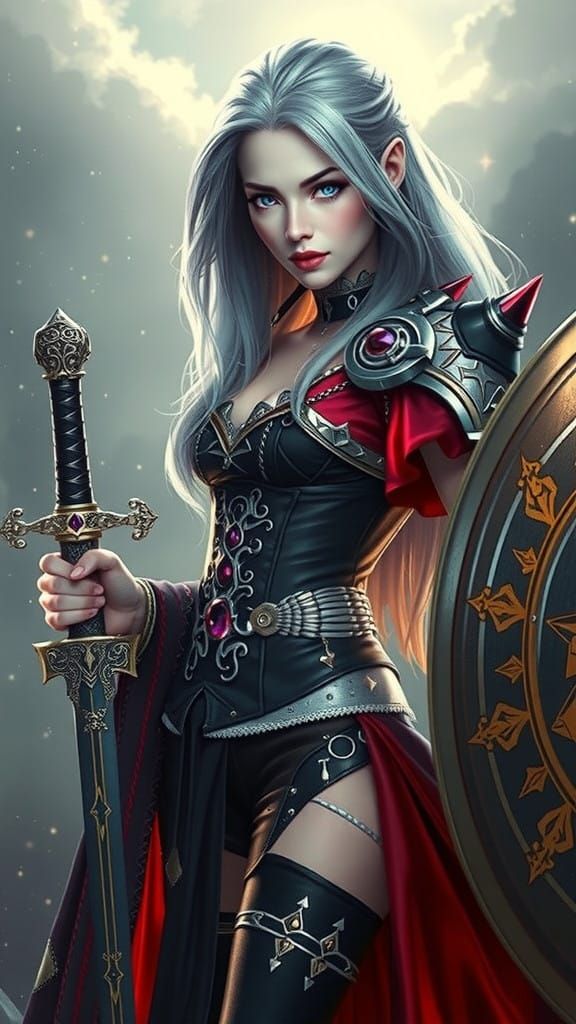 Regal Aasimar Female Radiates Ethereal Essence in Celestial....