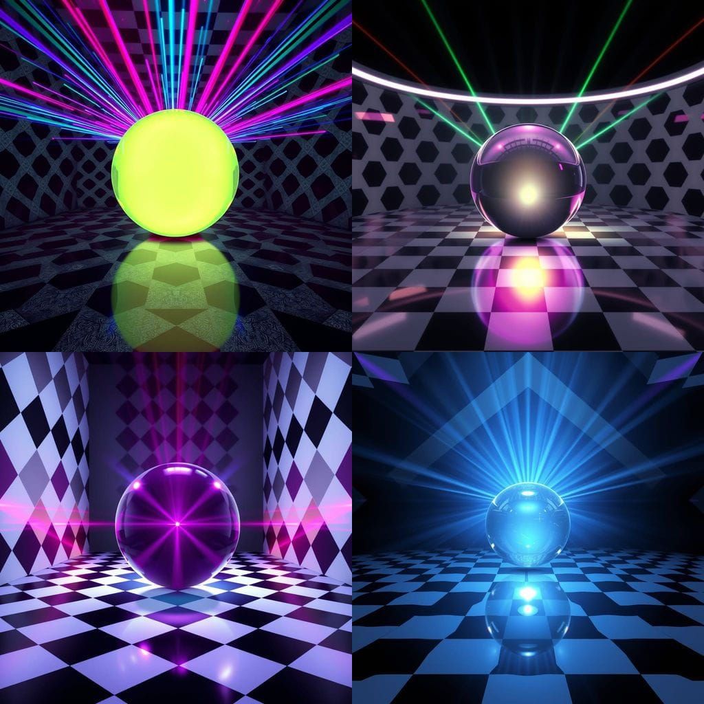 Photorealistic Holographic Image of Diamond Checkerboard Roo...