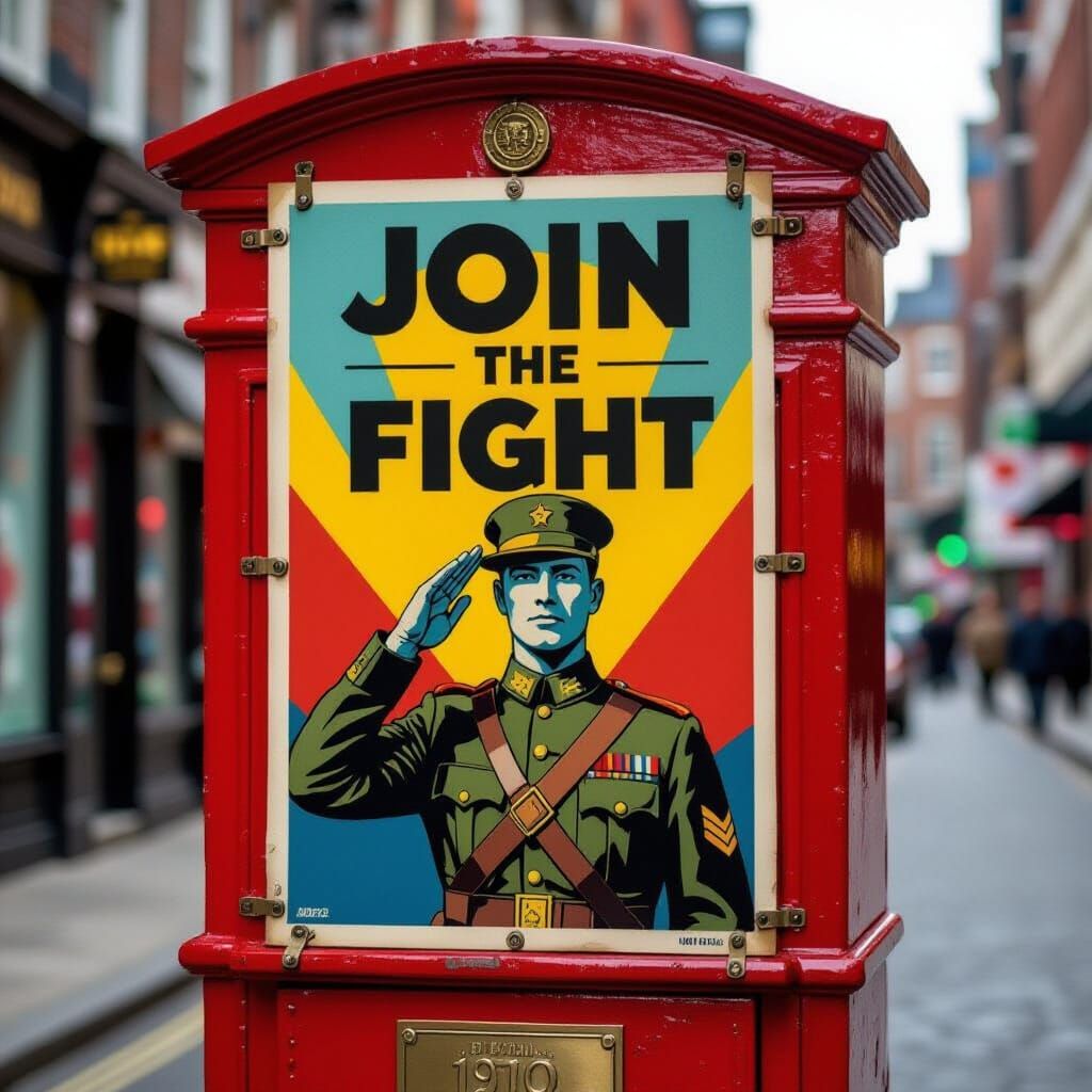 World War One Propaganda Poster on Vintage Letterbox