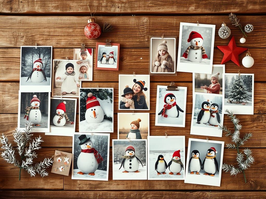 Winter Wonderland Collage in Whimsical Style