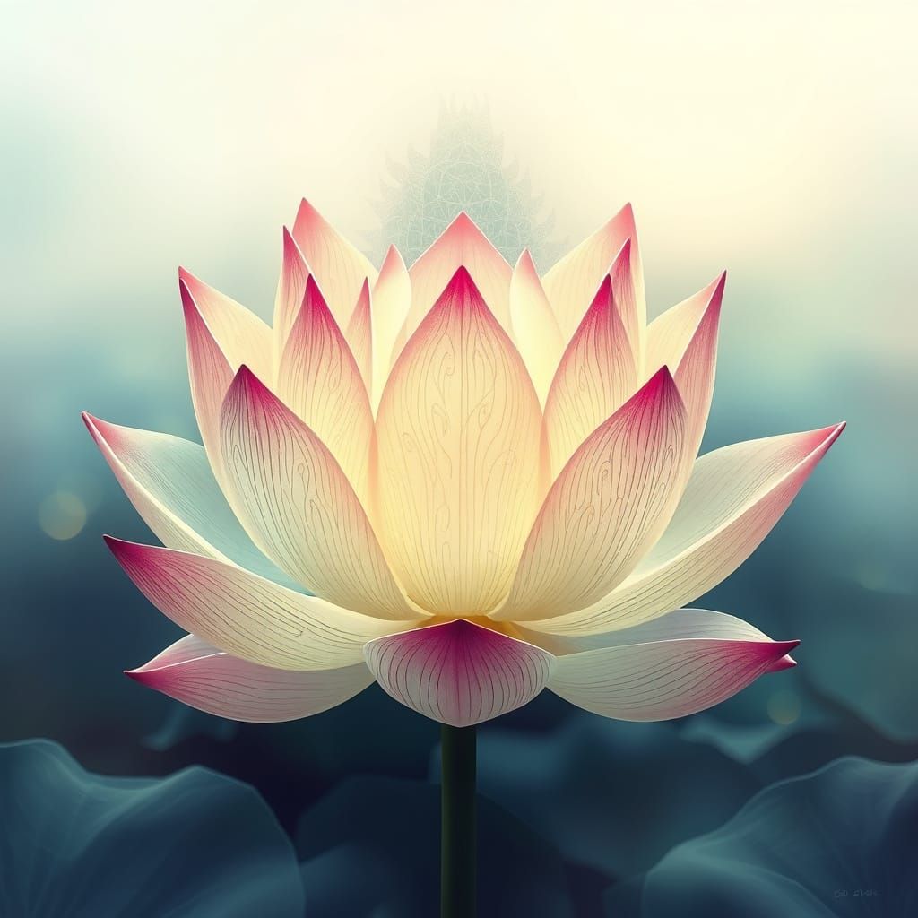 Surreal Lotus Blossoms in Golden Dawn Light