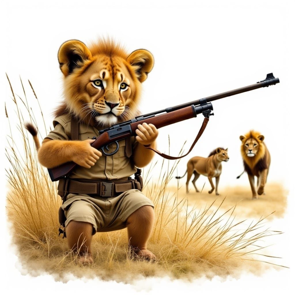 One fine day on the Savanah with the lion club hunter.