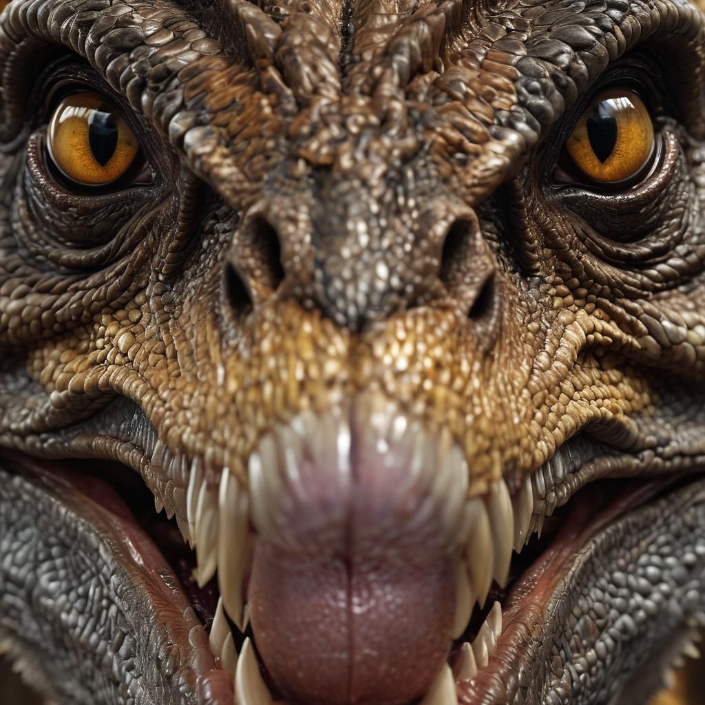 Fierce Velociraptor Portrait in Hyper-Realistic Digital Art