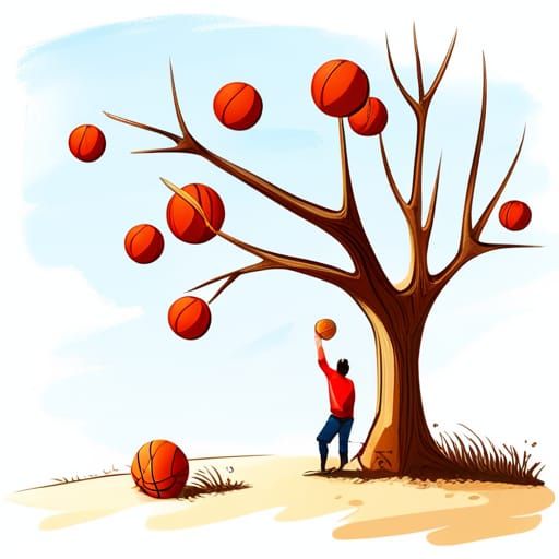 A Futuristic Tree Grows with Basketball Equipment