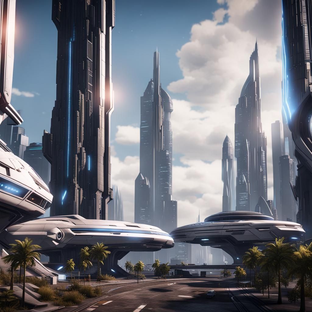 Futuristic City Inspired by Mass Effect, 3D Render