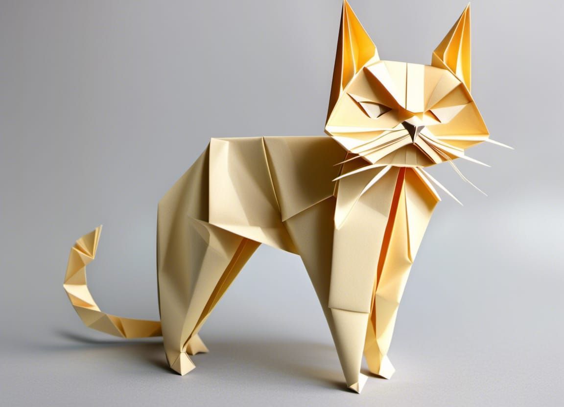 Origami Cat: Pleated Paper Art