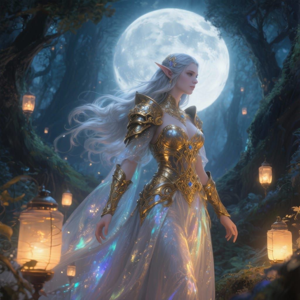 Mystical Elf Princess in Enchanted Forest