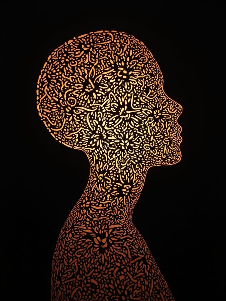 Shining Through - Embroidery on Lasercut Wood