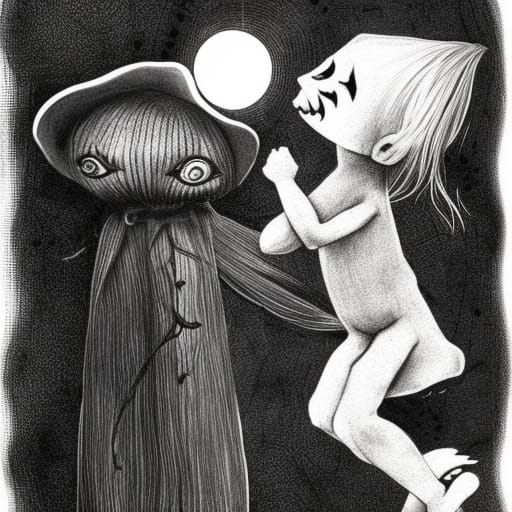 Creepy Magic Poppet Dolls in Victorian Style