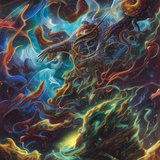 Surreal Anime Dreamscape with Cosmic Colors