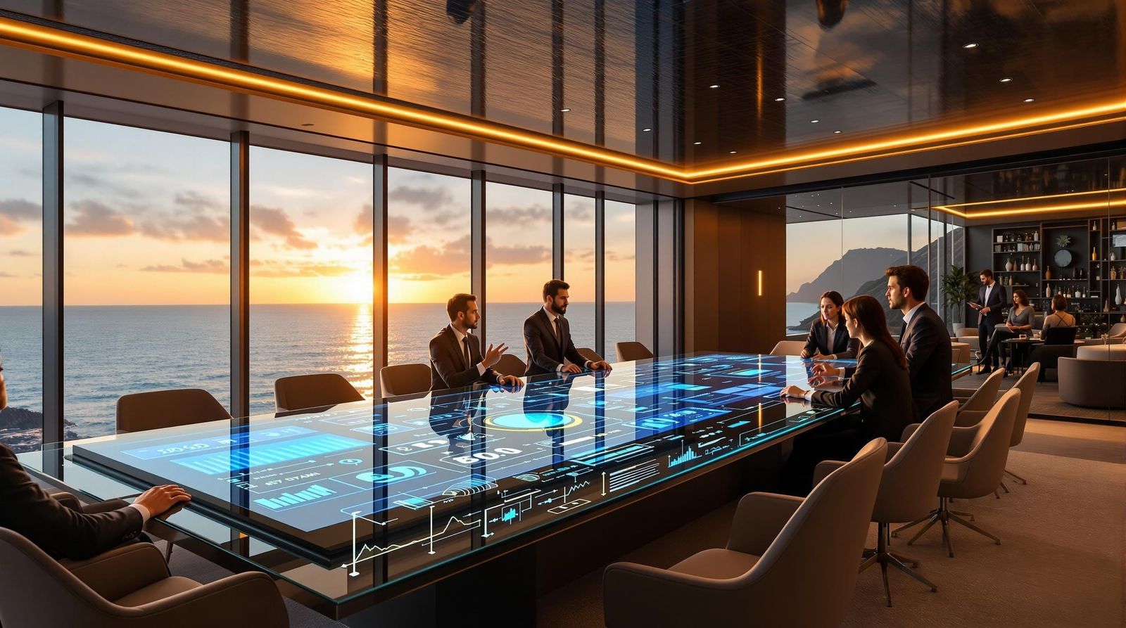 Ultra-Modern Boardroom with Panoramic Ocean Views