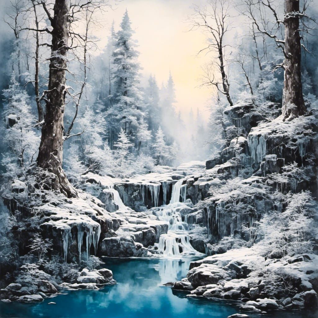 Fantasy forest <lora:Autumn Winter:1.0>