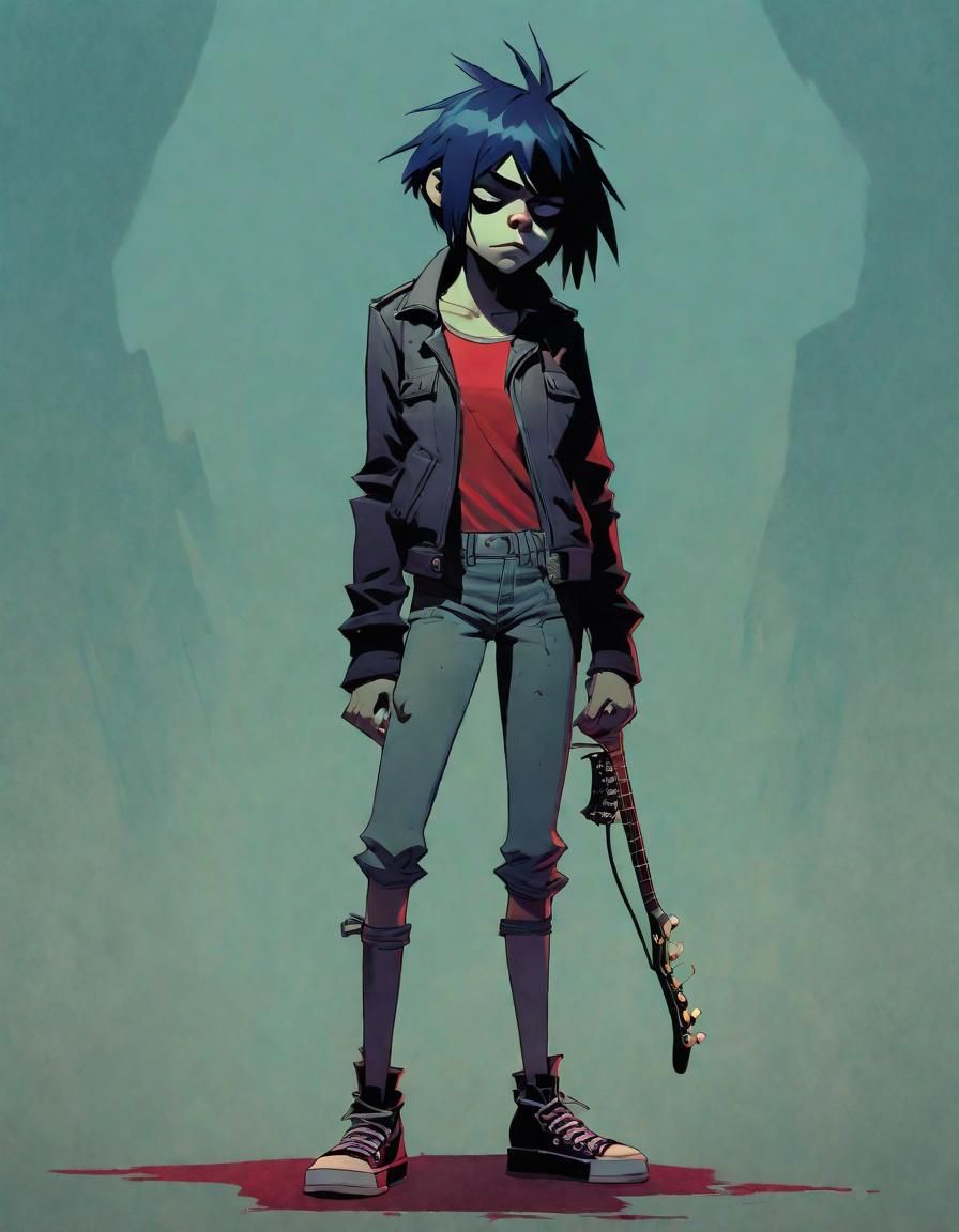 Girl in Gorillaz Band Style by Mike Mignola