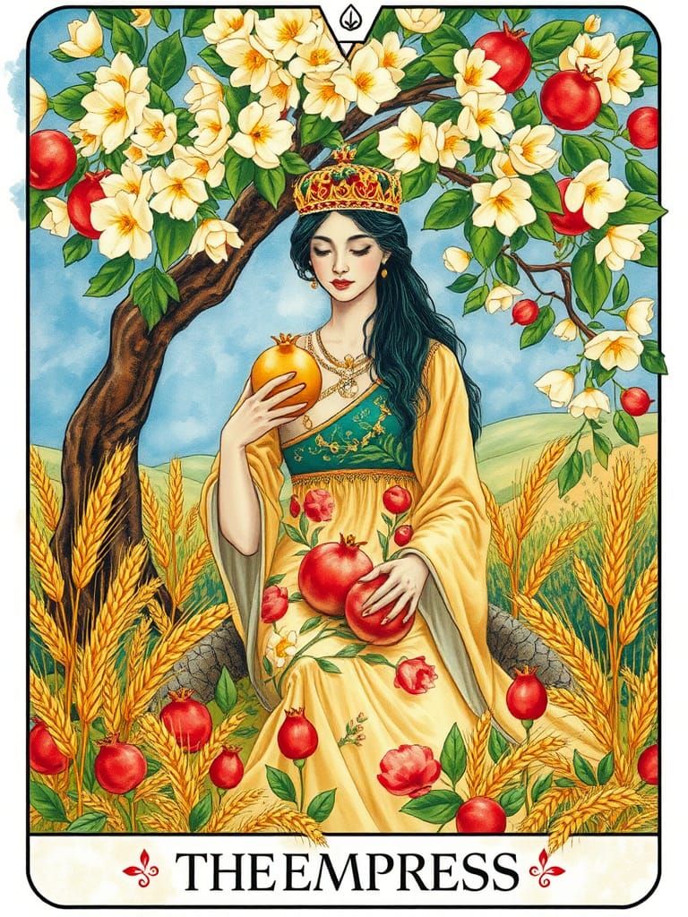 The Empress Tarot Card in Art Nouveau Style