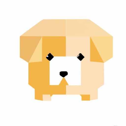Cartoon Dog with Cube-Shaped Head