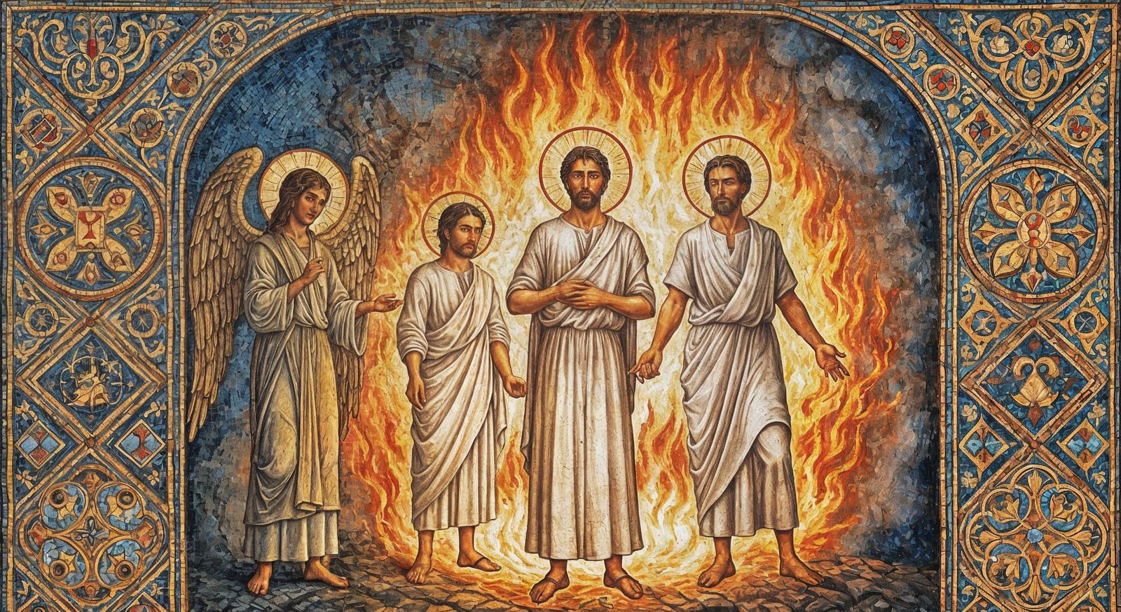Jewish Mosaic: Shadrach, Meshach, and Abednego