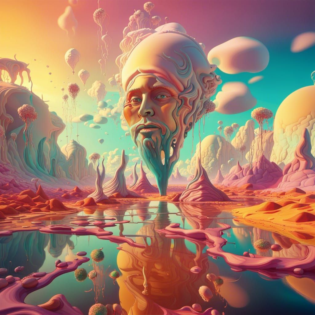 Surreal Warm Landscape in Digital Art Style