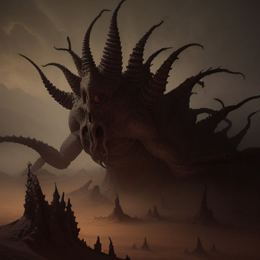 Ethereal Sand Monster Emerges from Hellish Desert in Dark Fa...