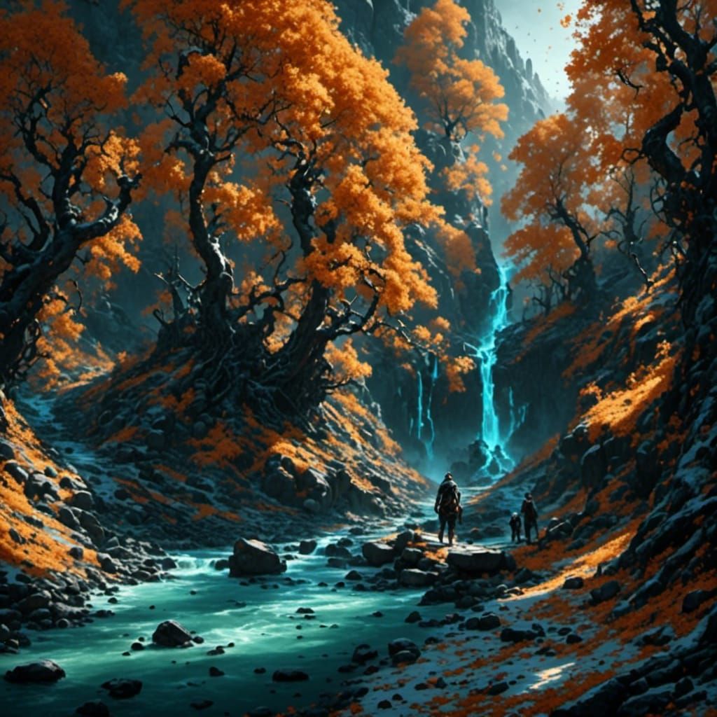 Hyperrealistic Lothlorien Mallorn Trees in Matte Painting