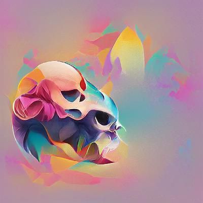Art Nouveau Skull Illustration