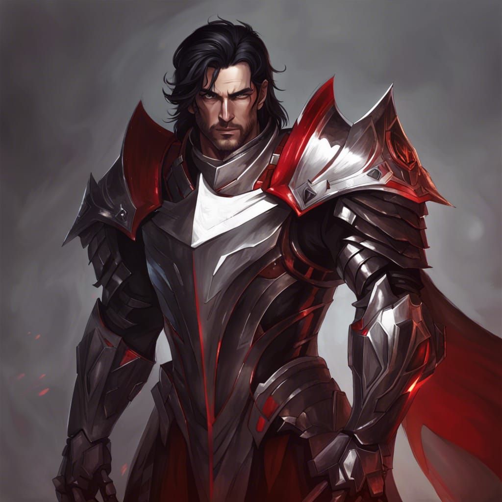 Sinister Paladin Portrait in Hyperdetailed Fantasy Art