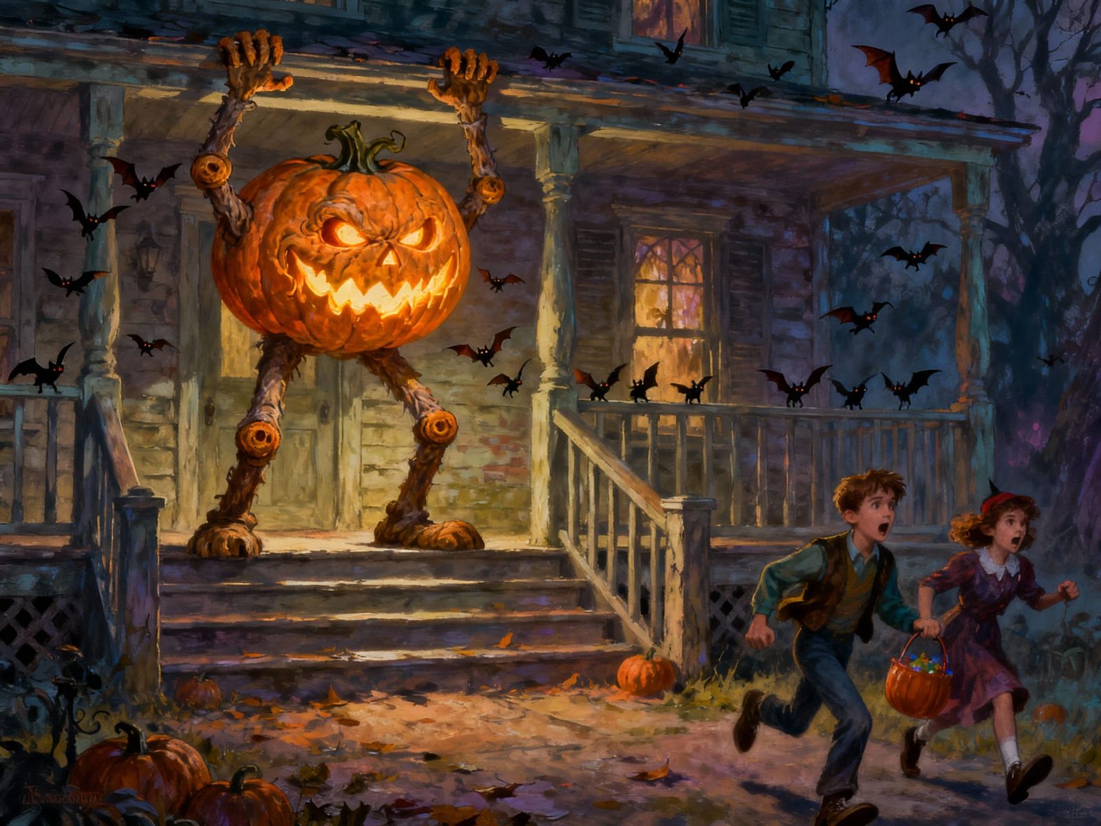 Evil Jack-O-Lantern Terrorizes Trick-or-Treaters on Haunted ...