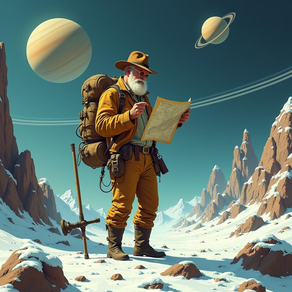 Ludwig Von Drake Moon Gold Prospector in Retro Sci-Fi