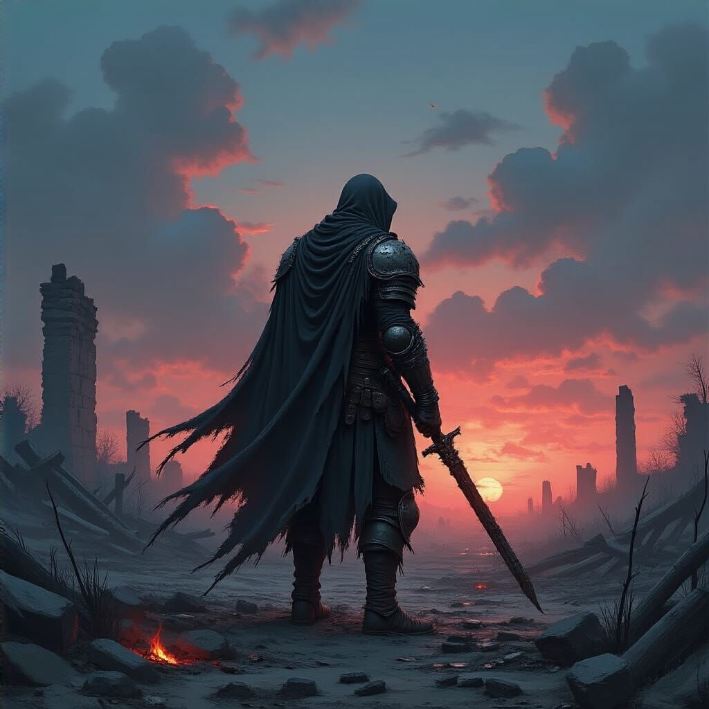 The Last Sentinel in Grimdark Style