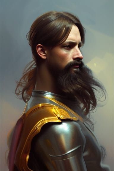 Conquistador Portrait in Art Nouveau Style