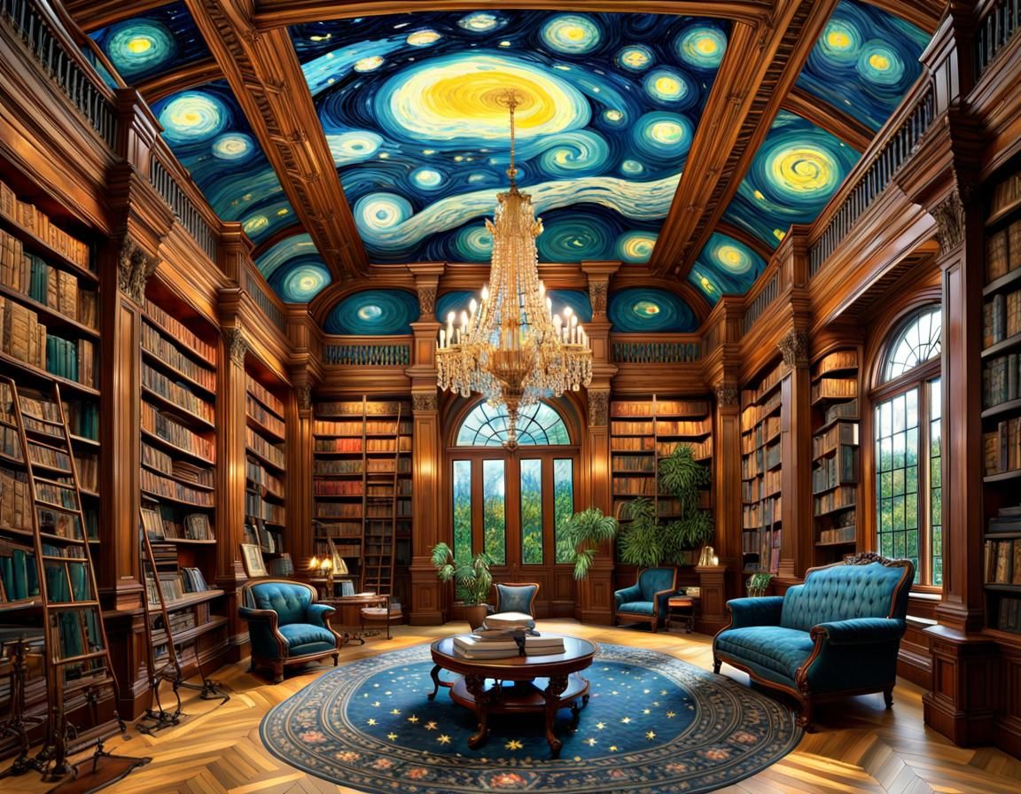 Luxury Library - Van Gogh's Theme 1