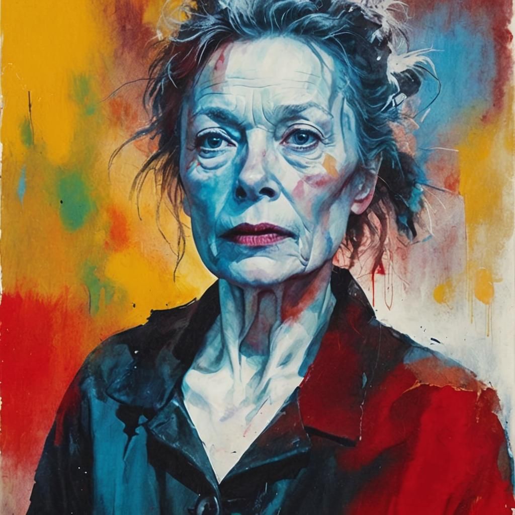 Laurie Anderson in a Gritty, High-Contrast Landscape