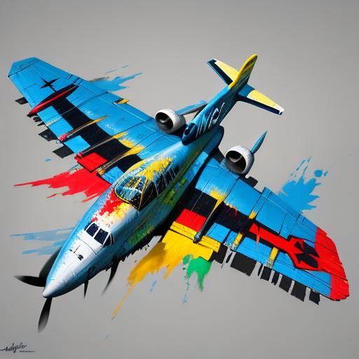 Commercial Aircraft in Space: Graffiti Art Style