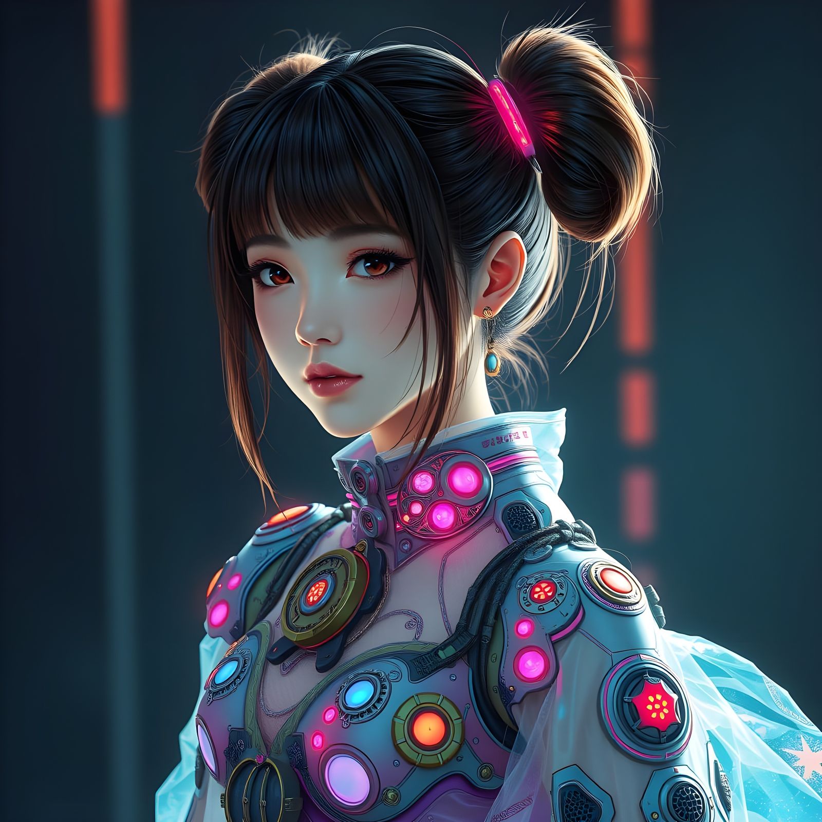 Akemi Itō cyberpunk style, or Urotsukidōji in a Night City